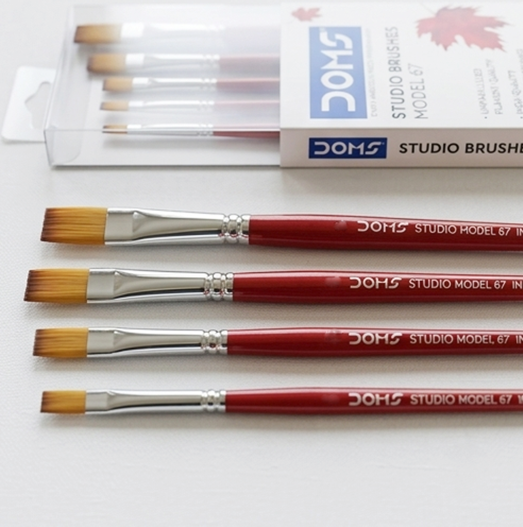 Doms-80307- Pincéis para Artista de Estúdio Modelo 67 - Conjunto de 4 peças para Acrílico (Cod: 8904411803071)