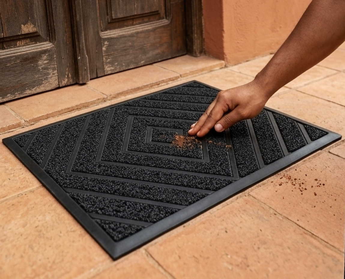 Capacho Antiderrapante Geométrico – Tapete de Porta de Interior e Exterior Reforçado-AYD308-23
