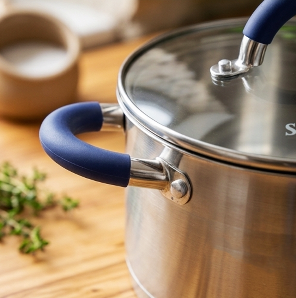Panela Premium de Aço Inoxidável Sonifer, 18 CM 2.7 L, Adequada para Indução