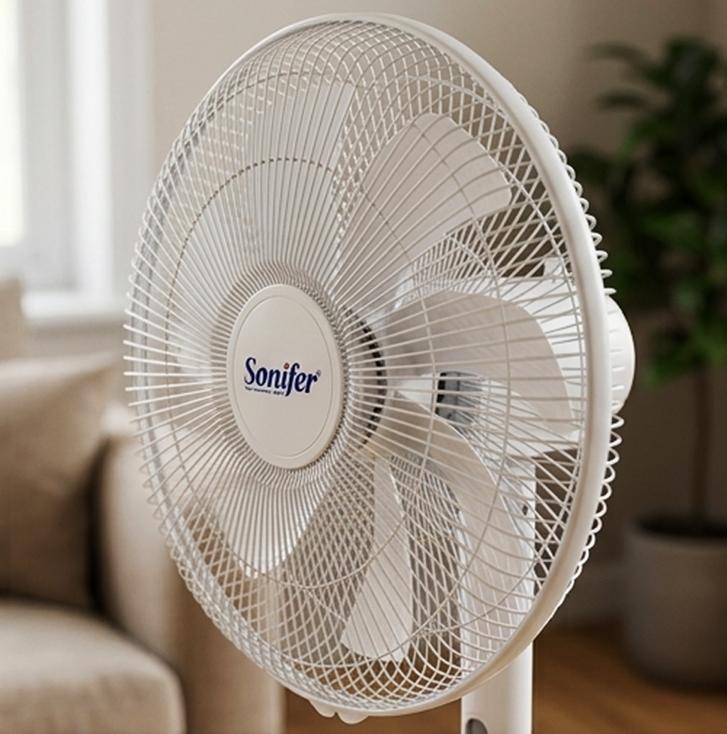Ventoinha de Pedestal Inteligente Sonifer SF-6527: 3 Velocidades, 7 Pás, Controlo Remoto e Tátil