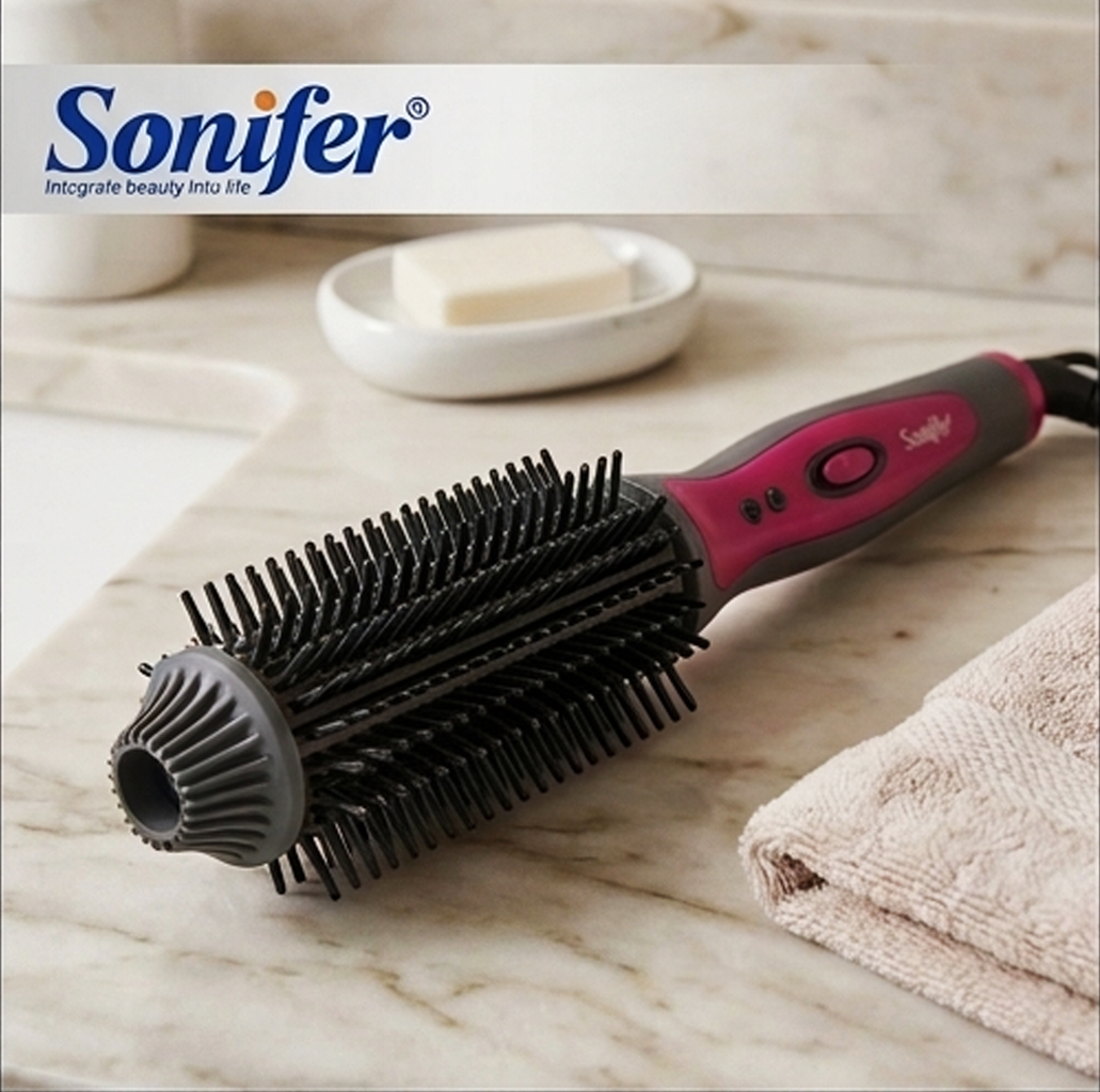 Pente Elétrico Aquecido Sonifer SF-9657: Placa Cerâmica Anti-Queimaduras para um Penteado Suave