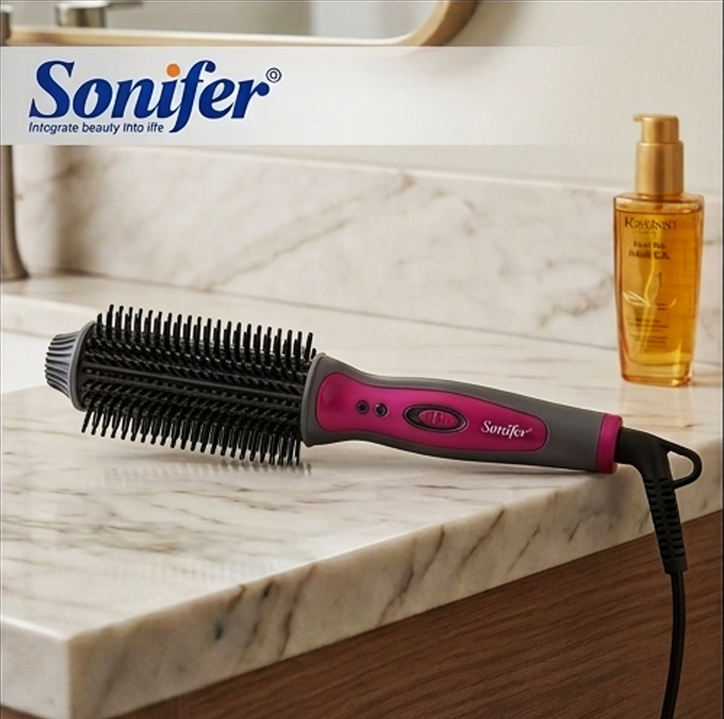 Pente Elétrico Aquecido Sonifer SF-9657: Placa Cerâmica Anti-Queimaduras para um Penteado Suave