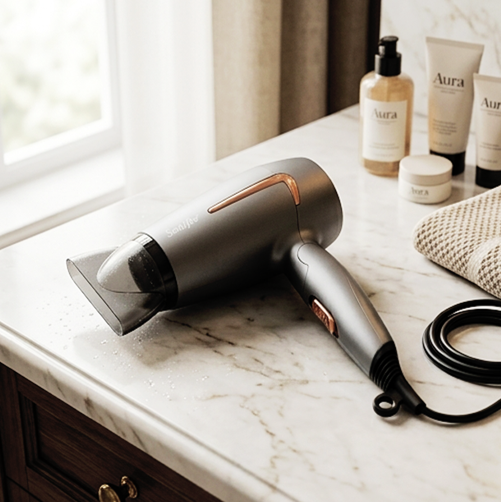 Secador de Cabelo Sonifer SF-9706 1400W Silencioso com Pega Dobrável e Bico de Precisão