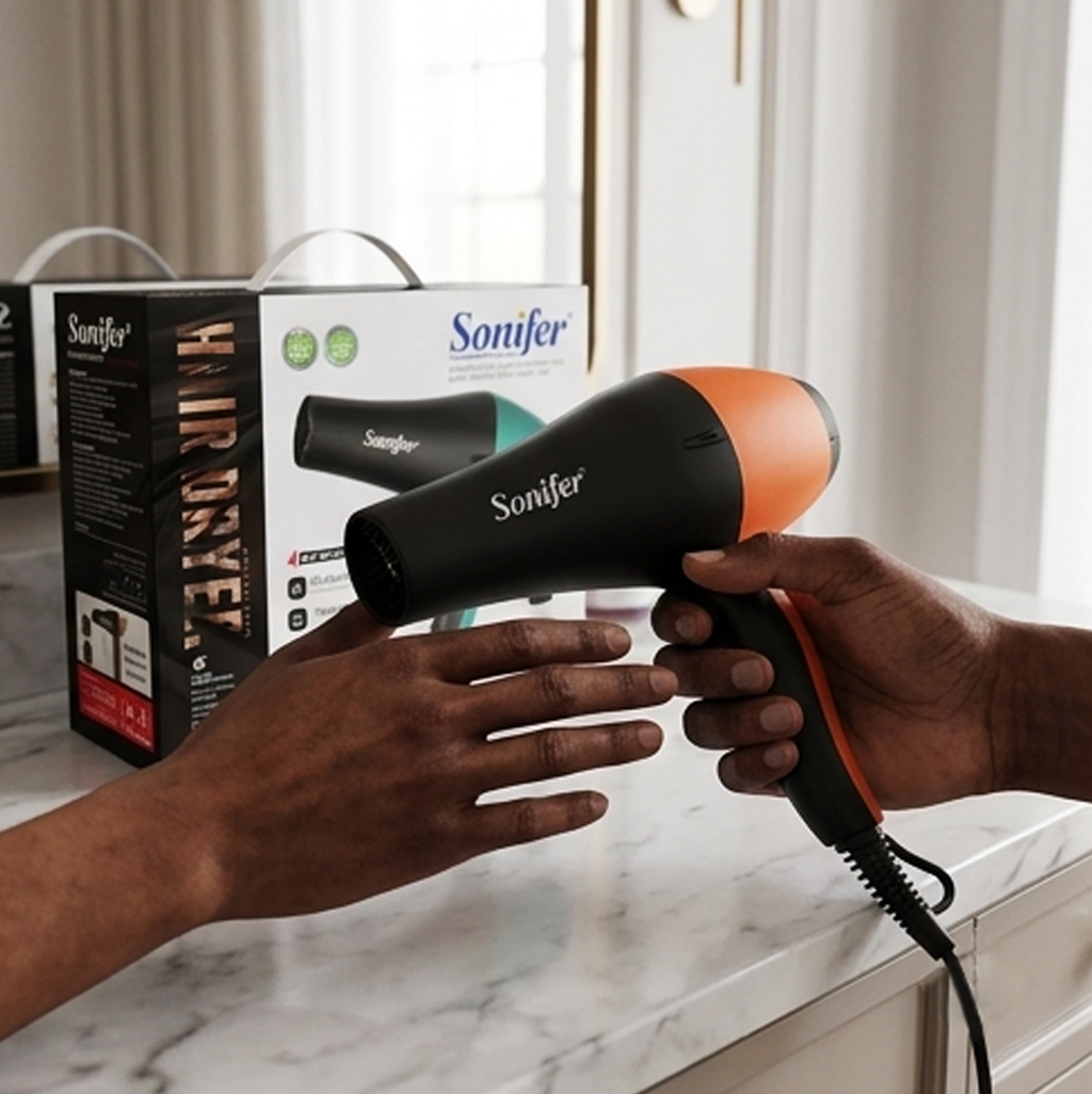 Secador de Cabelo Profissional Sonifer SF-9674A: Secagem Rápida, Ar Frio, 2150W de Potência