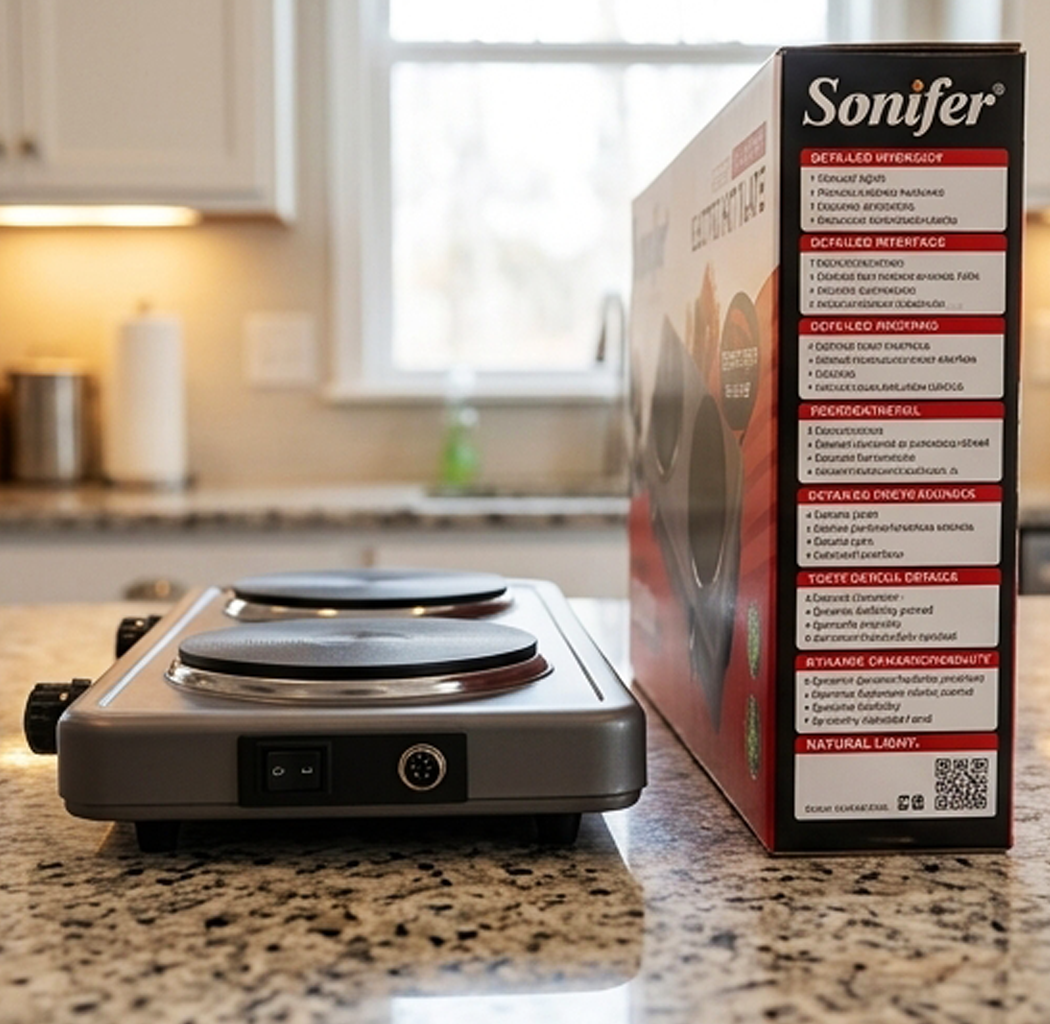 Fogão Elétrico Sonifer SF-3052 Potente 2000W com Dois Queimadores em Ferro Fundido