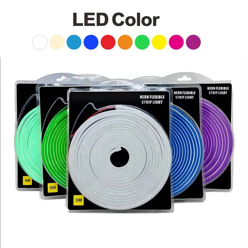 Flexible Neon LED Strip Light 5m 12V Waterproof