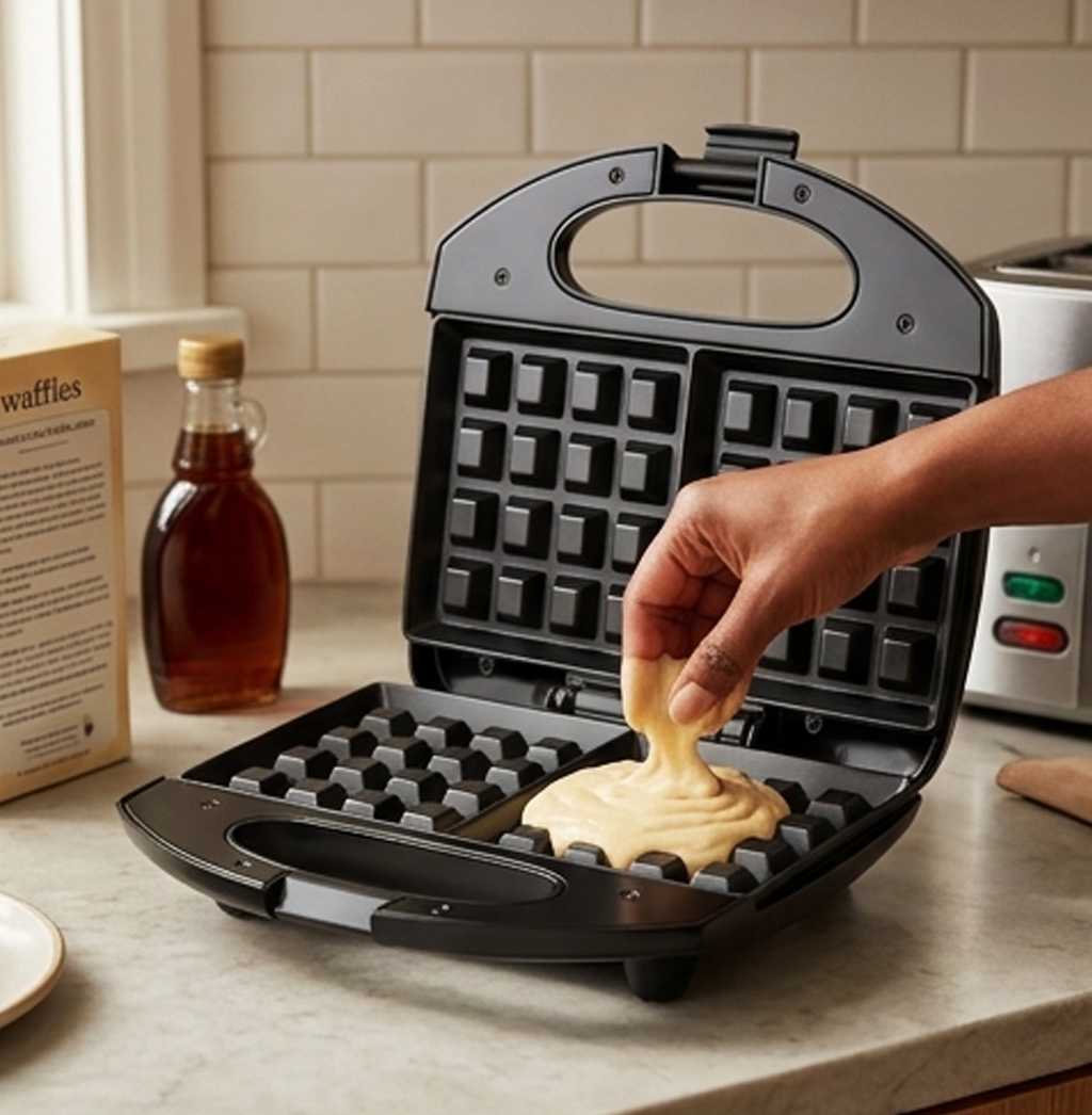 Sonifer SF-6191 Máquina de Waffles e Sanduíches: Compacta, Antiaderente, Segura, Cozedura Rápida