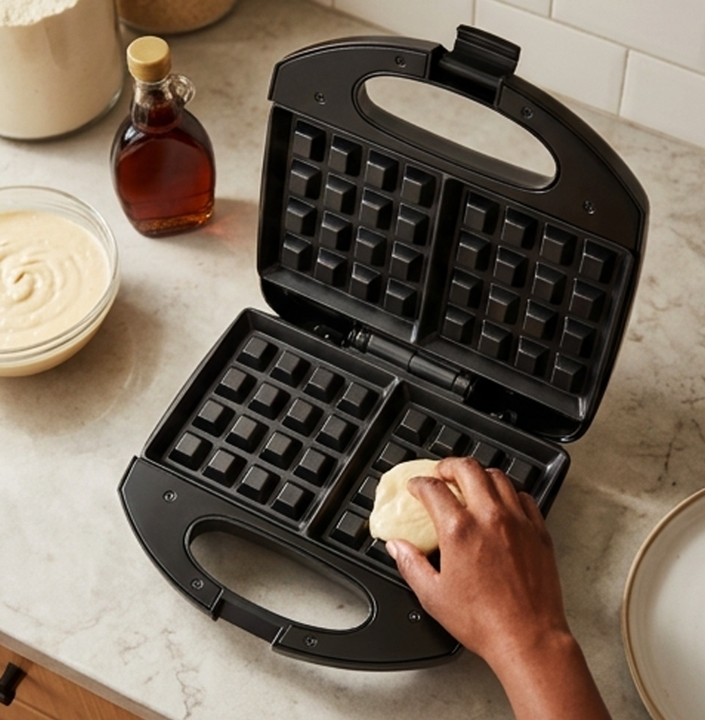 Sonifer SF-6191 Máquina de Waffles e Sanduíches: Compacta, Antiaderente, Segura, Cozedura Rápida