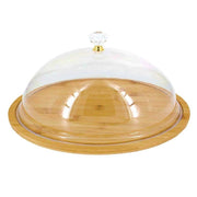 Round Bamboo Cheese Tray with Acrylic Lid 20cm