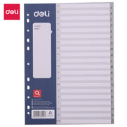 Deli E38157 A4 Document Dividers Grey 20 Pages