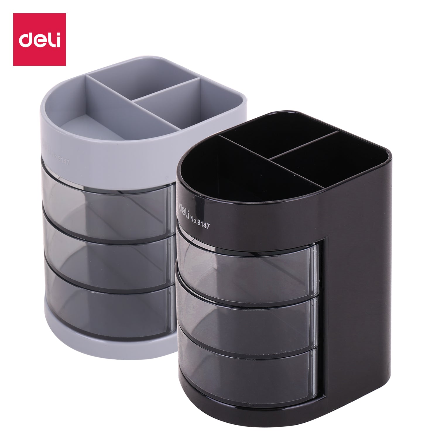 Deli E9147 Desk Pen Holder Assorted Colors 3.4 Inch