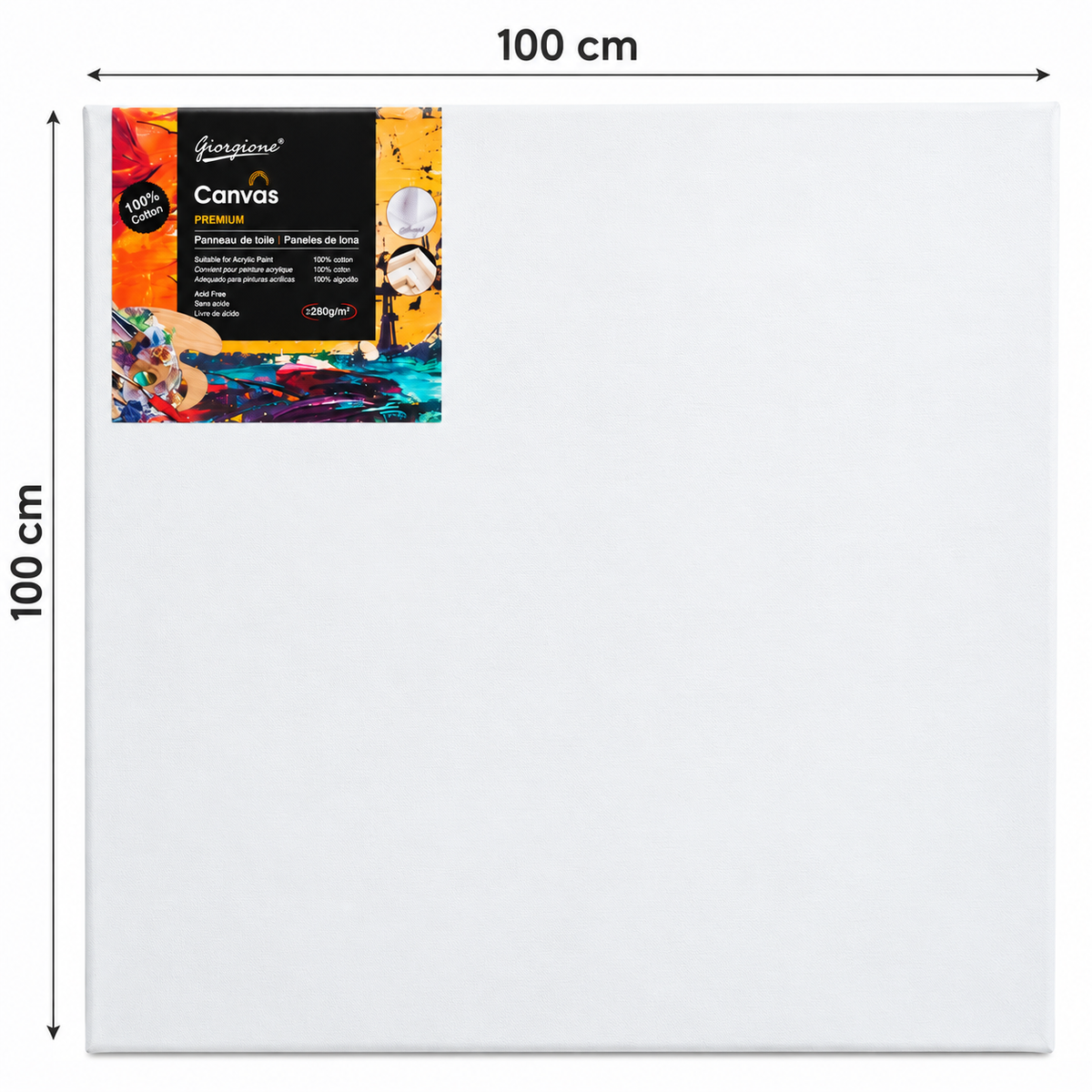 Tela para Pintura Giorgione Premium 100 × 100 cm – 100% Algodão, 280 g/m² – (AYC153-105)