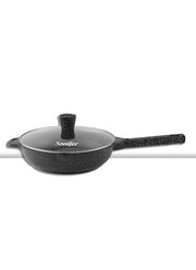 Durable 9.5-Inch Non-Stick Granite Fry Pan with Glass Lid, 2.4-Quart Capacity
