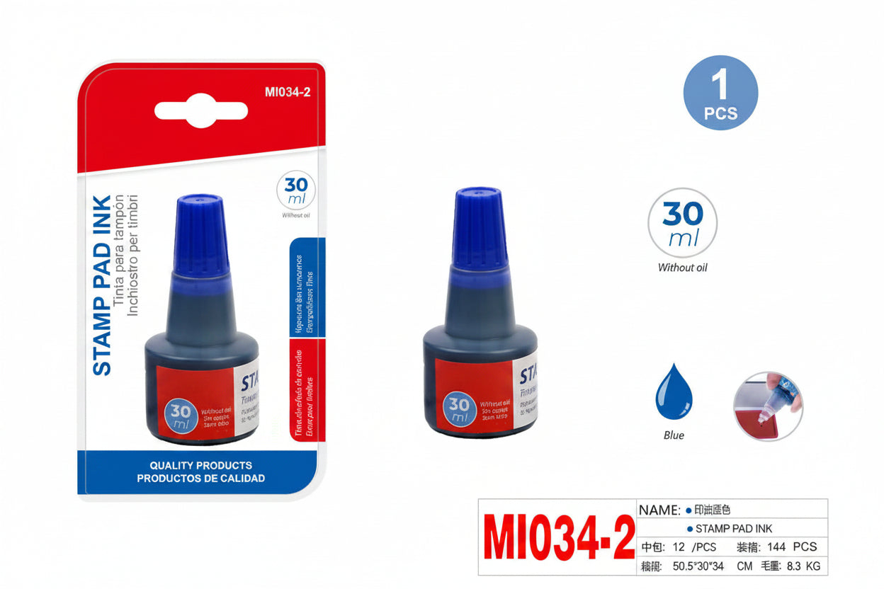 MOTARRO MI034-2 Stamp Pad Ink 30ml Blue