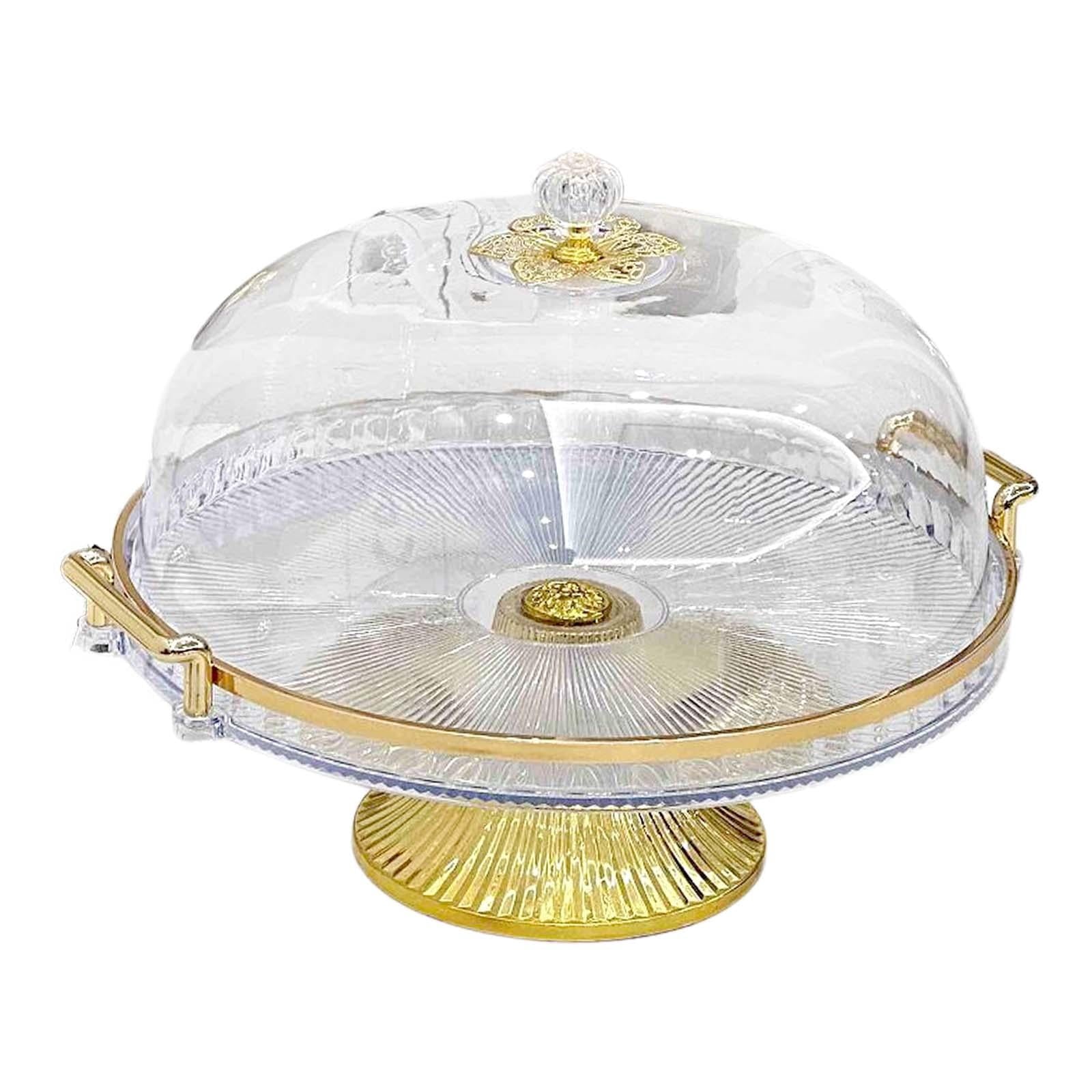 kowaku Round Footed Cake Stand with Dome Lid Clear