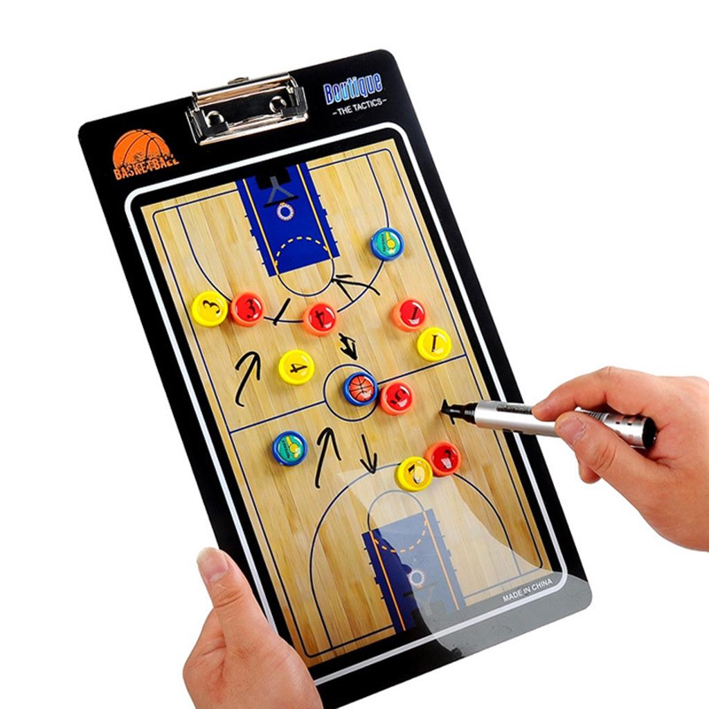Basketball Tactic Board Double-Sided 14-Inch PVC With Erasable Marker