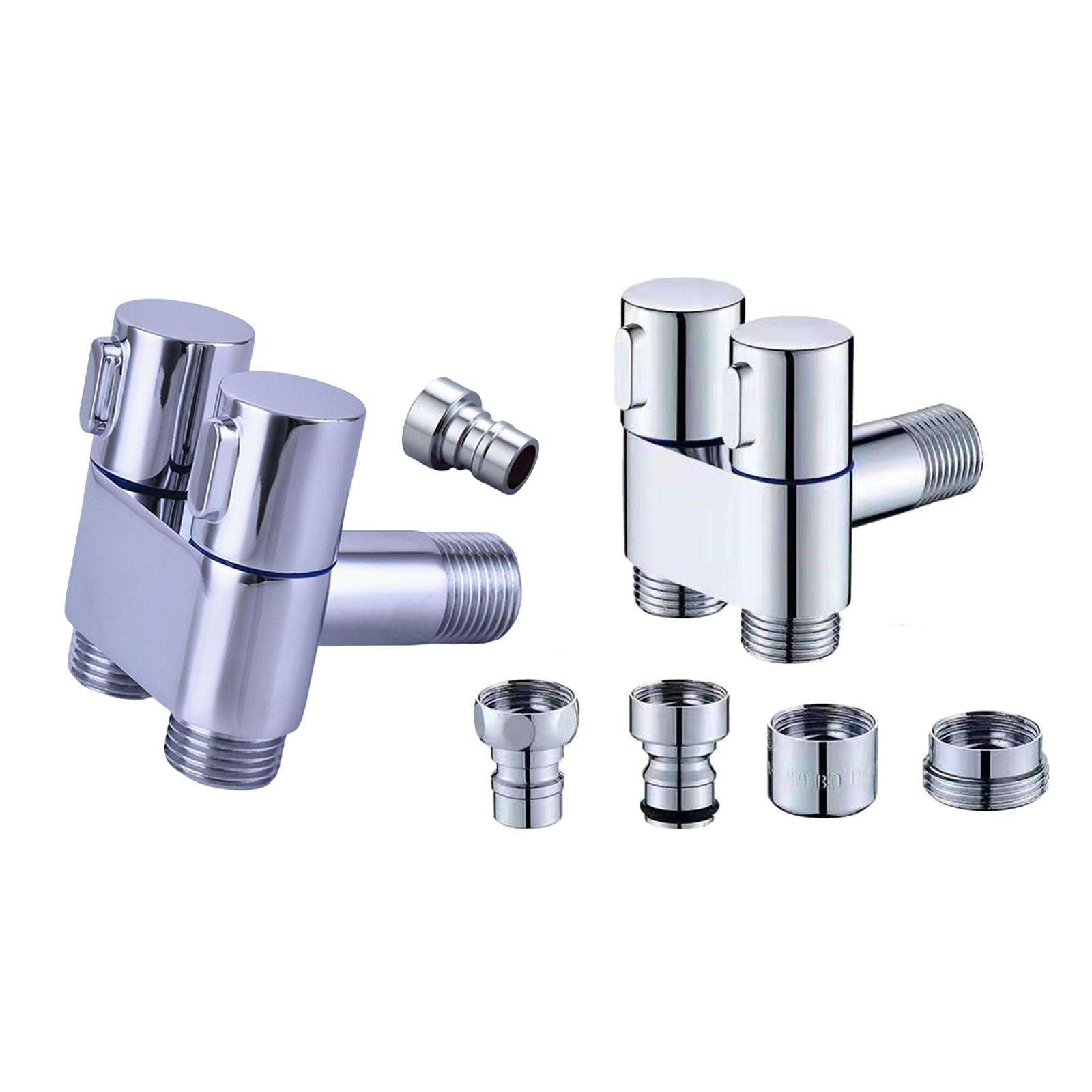 3-Way Angle Stop Valve G1/2 Thread Faucet Diverter for Bathroom