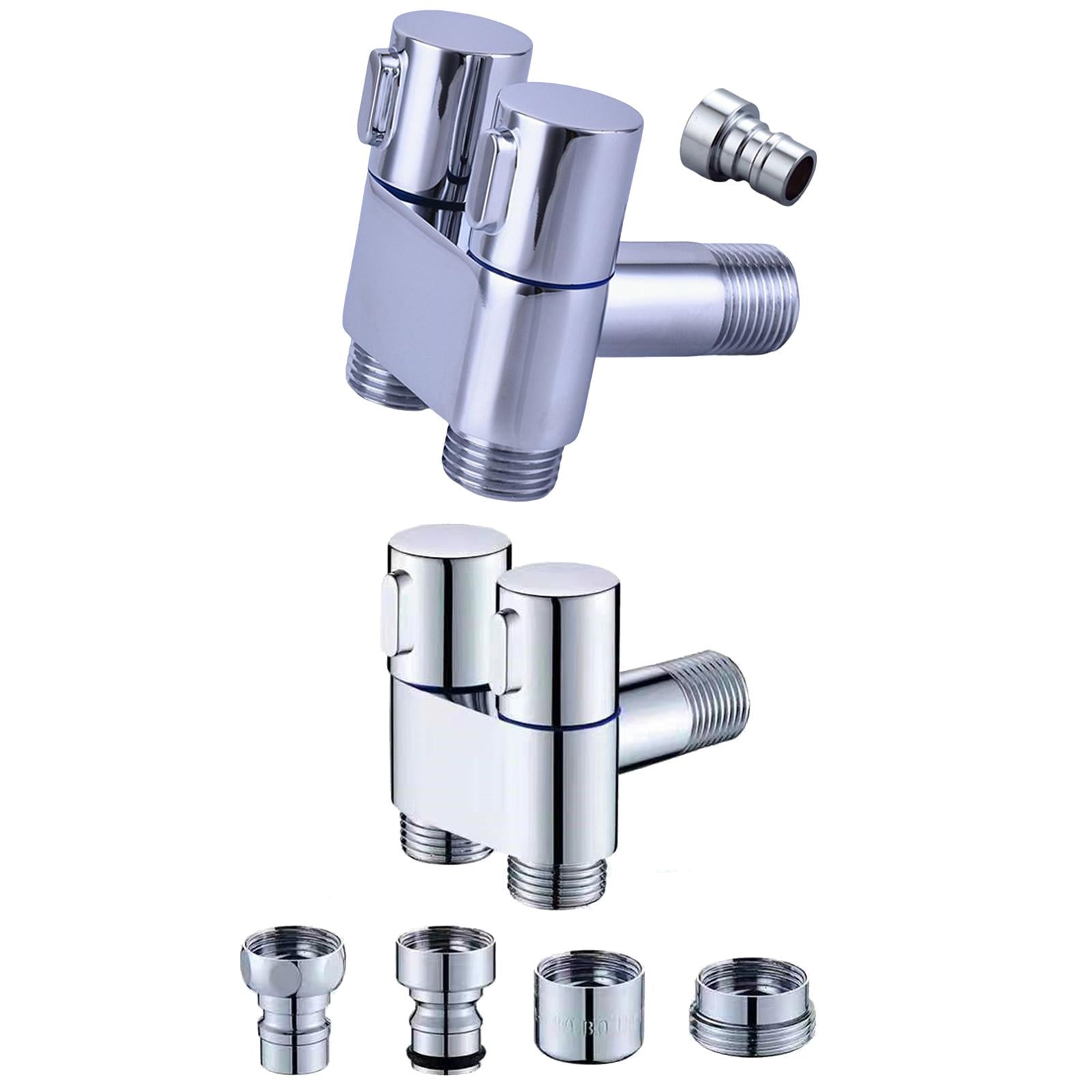3-Way Angle Stop Valve G1/2 Thread Faucet Diverter for Bathroom