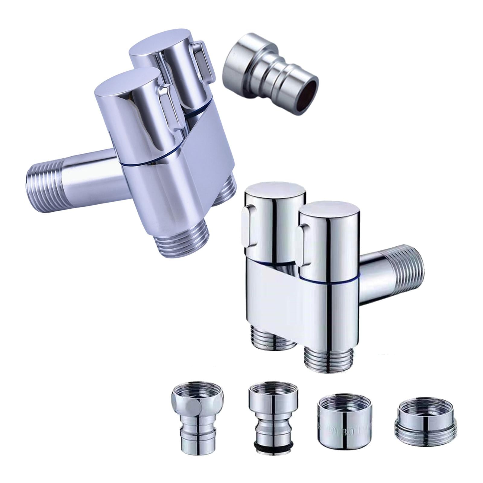 3-Way Angle Stop Valve G1/2 Thread Faucet Diverter for Bathroom