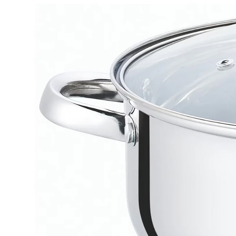 Sonifer 12-Piece Stainless Steel Cookware Set with 3-Layer Bottom & Lids