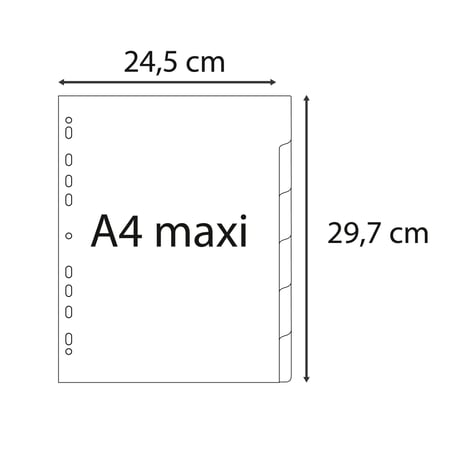 Exacompta A4 Maxi Cardboard Dividers 6-Piece Assorted Colors