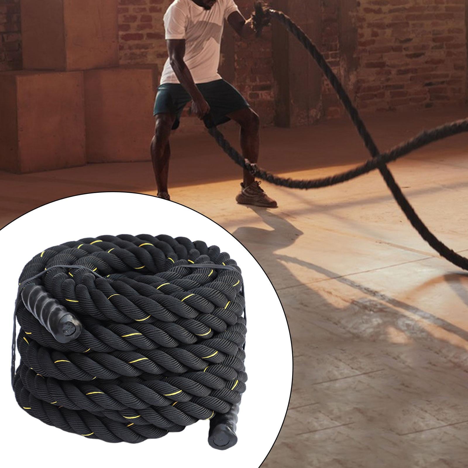 Amleso 9.8ft Polyester Battle Rope Heavy Exercise Training Black