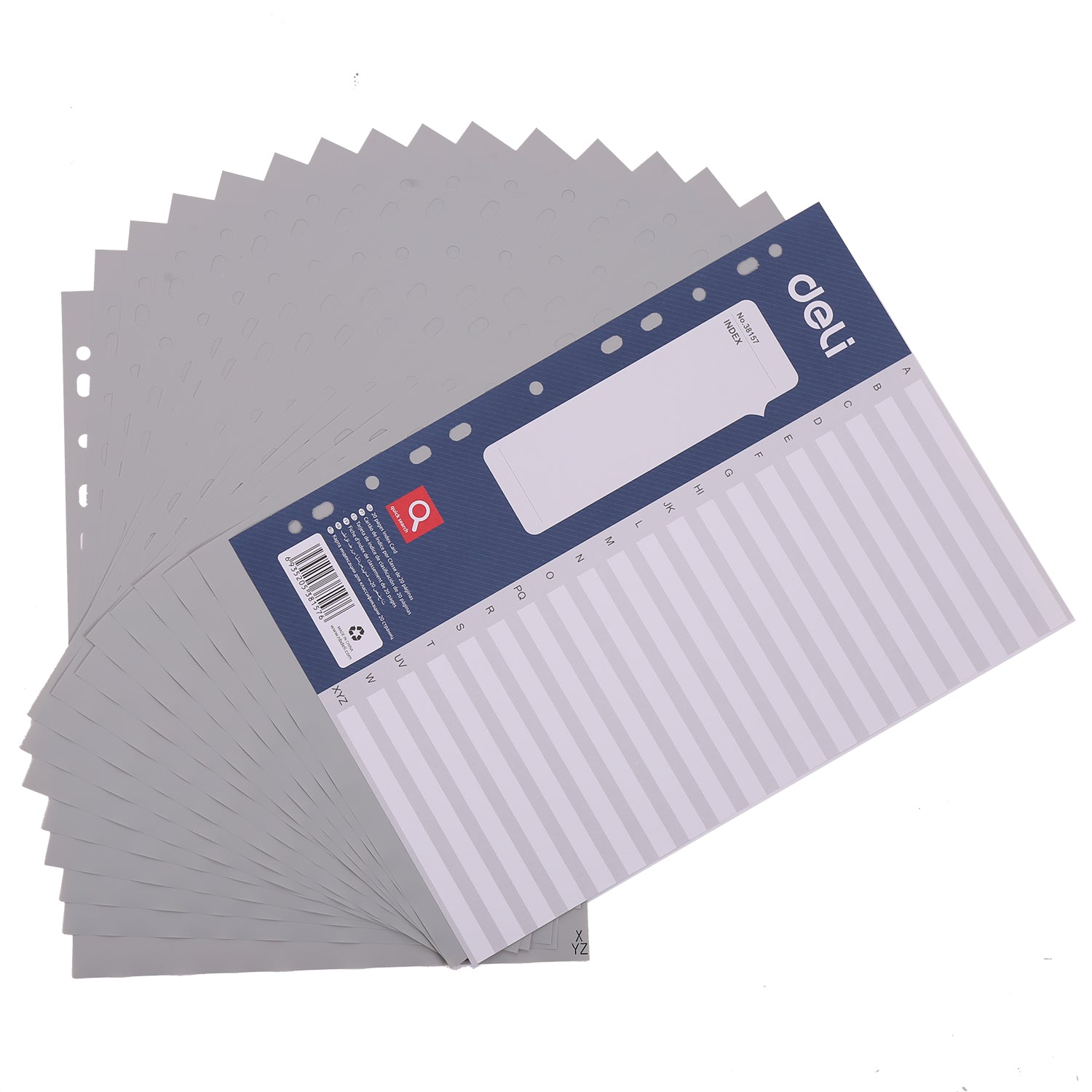 Deli E38157 A4 Document Dividers Grey 20 Pages