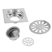 Super homeMX Square Stainless Steel Floor Drain 4-Inch