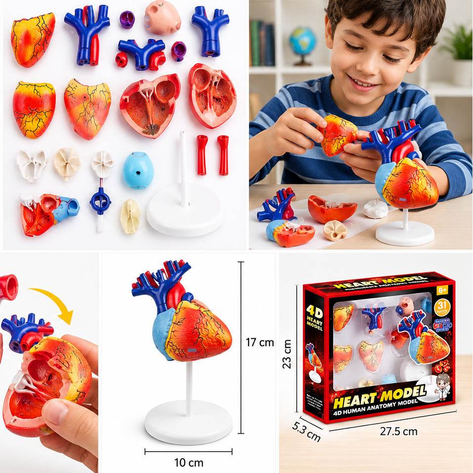 O Kit do Pequeno Cardiologista: Coração Humano 4D Interativo de 31 Peças - (AYC329-35)