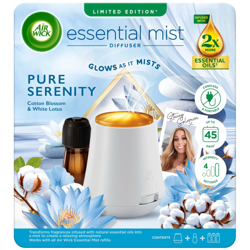 Air Wick x Stacey Solomon Glowing Essential Mist Diffuser Pure Serenity