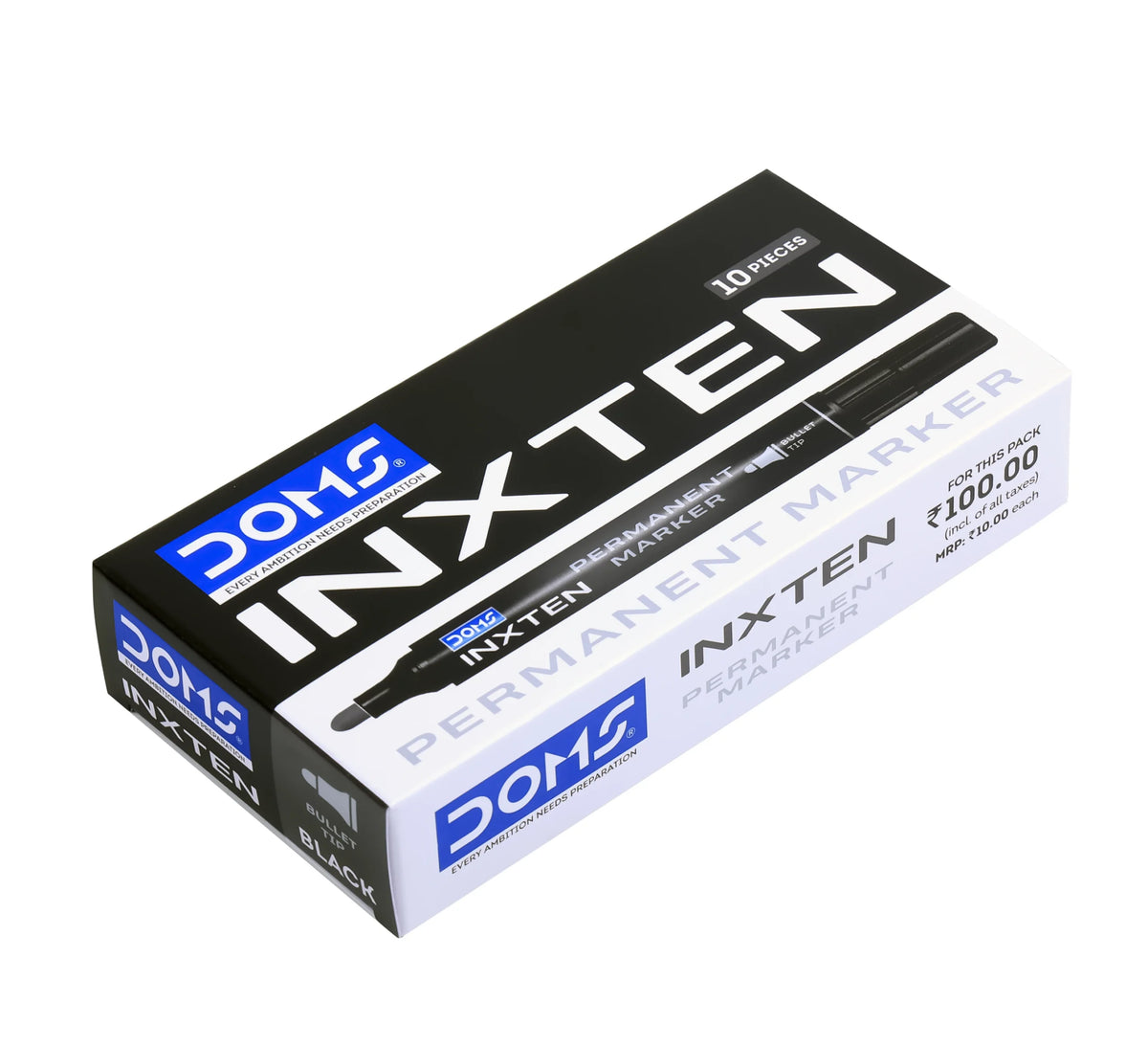 Marcador Permanente DOMS InkXten Ponta Redonda Verde Pack de 12