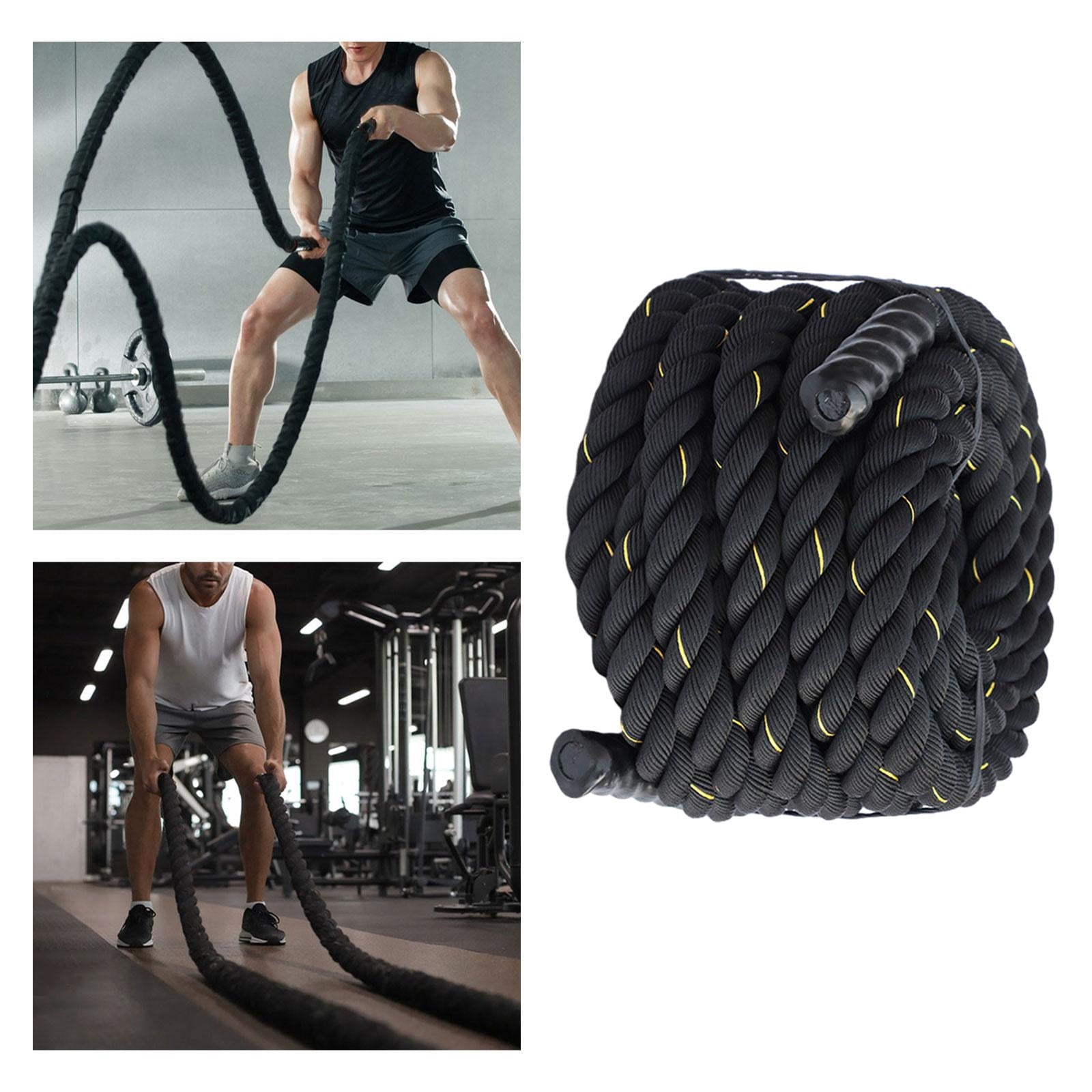 Amleso 9.8ft Polyester Battle Rope Heavy Exercise Training Black
