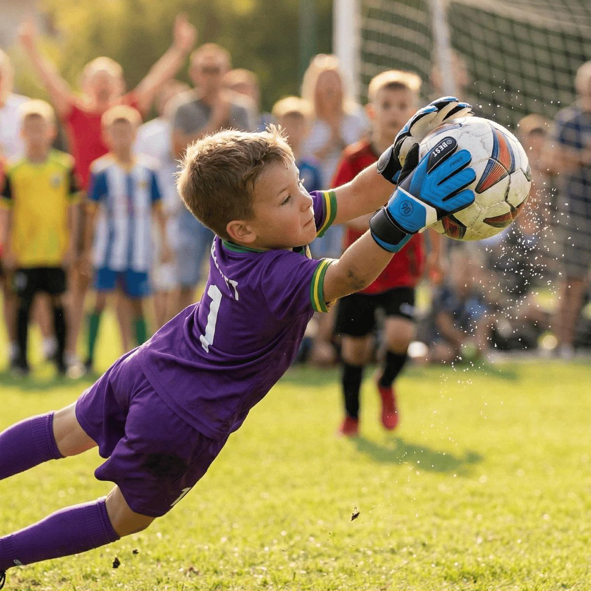 GearX Youth Goalkeeper Soccer Gloves Breathable Latex Grip Palm