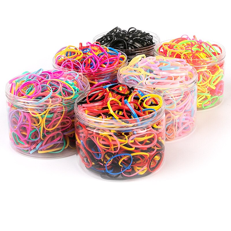 200-Piece Colorful Disposable Elastic Hair Bands for Kids