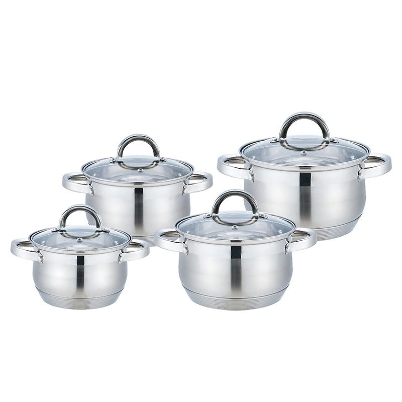 Sonifer 12-Piece Stainless Steel Cookware Set with 3-Layer Bottom & Lids