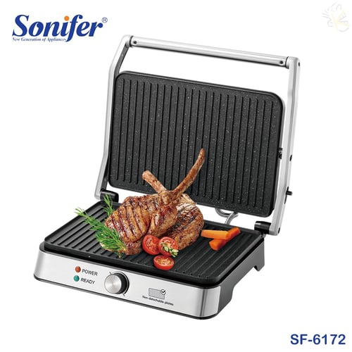 Sonifer SF-6172 Powerful 1800W Electric Indoor Non-Stick Two-Sided Contact Grill