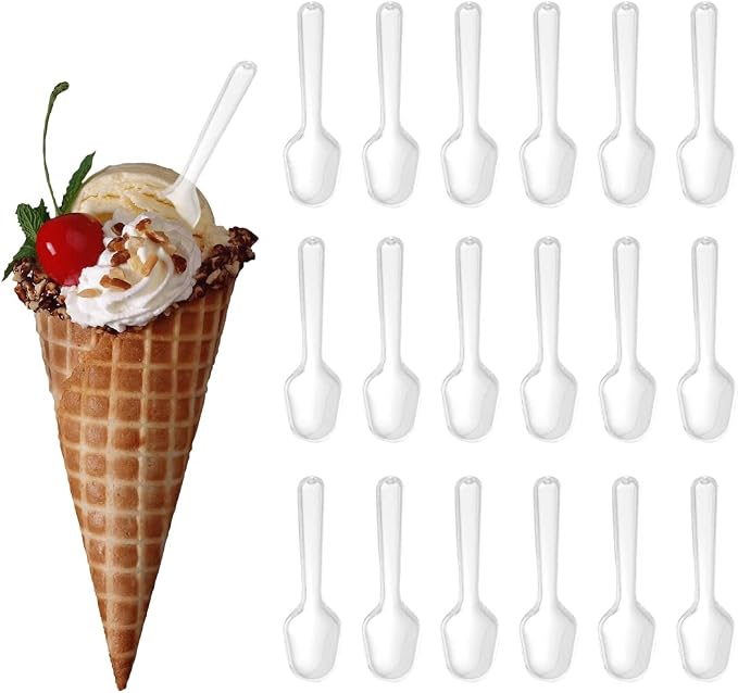 VASANA 500-Piece Clear Disposable Plastic Tasting Spoons for Desserts