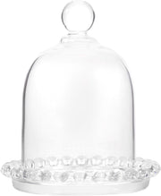 Operitacx Mini Glass Cake Stand with Dome Cover 4-Inch