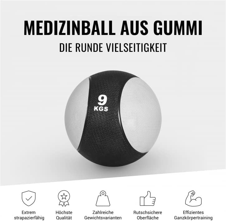 Gorilla Sports Rubber Medicine Ball for Strength and Fitness Training