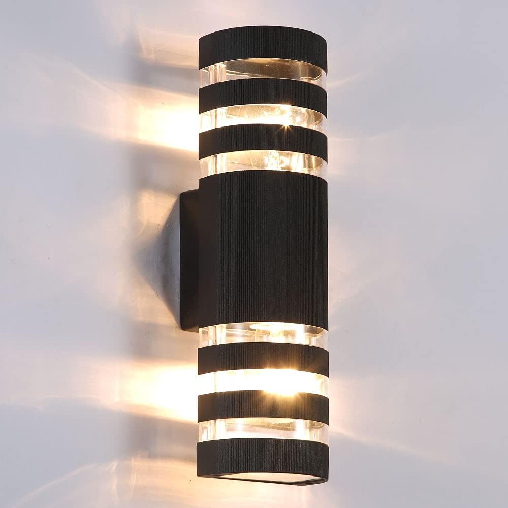 Geyun Modern Semi Cylinder Up Down Wall Sconce Black