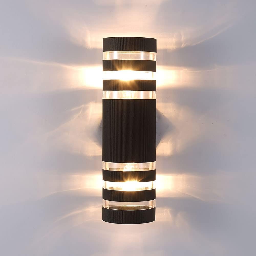 Geyun Modern Semi Cylinder Up Down Wall Sconce Black