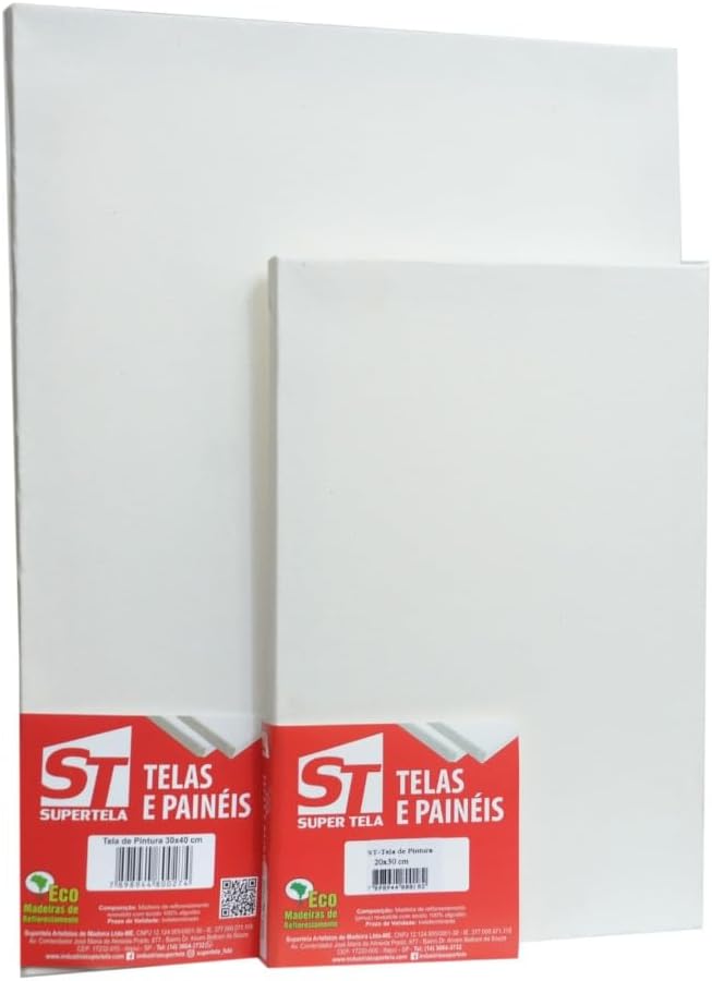 Supertela Stretched Cotton Canvas 20x30cm Painting Surface White
