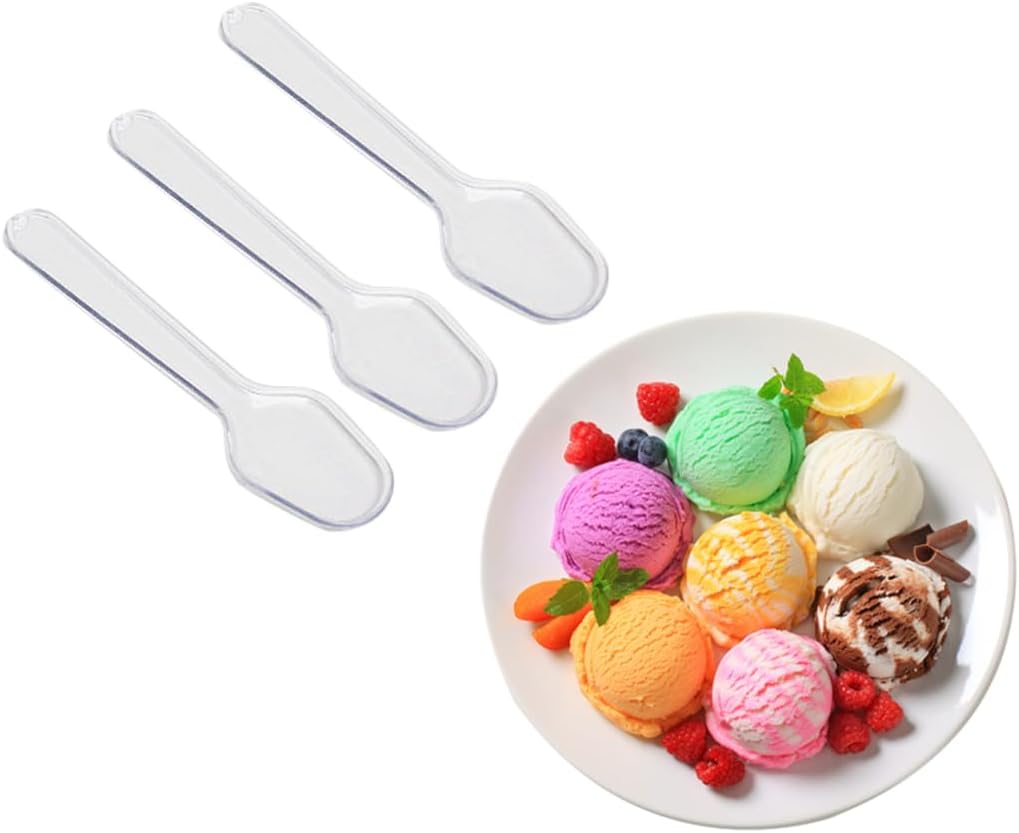 VASANA 500-Piece Clear Disposable Plastic Tasting Spoons for Desserts