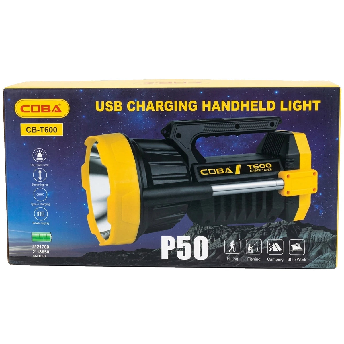 Coba CB-T600 Multi-Functional Rechargeable Flashlight 656 yd - (LANT0007)