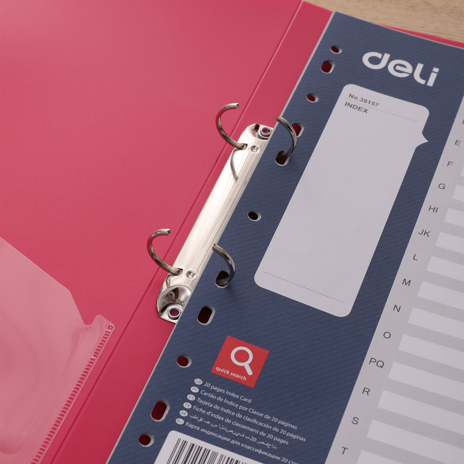 Deli E38157 A4 Document Dividers Grey 20 Pages