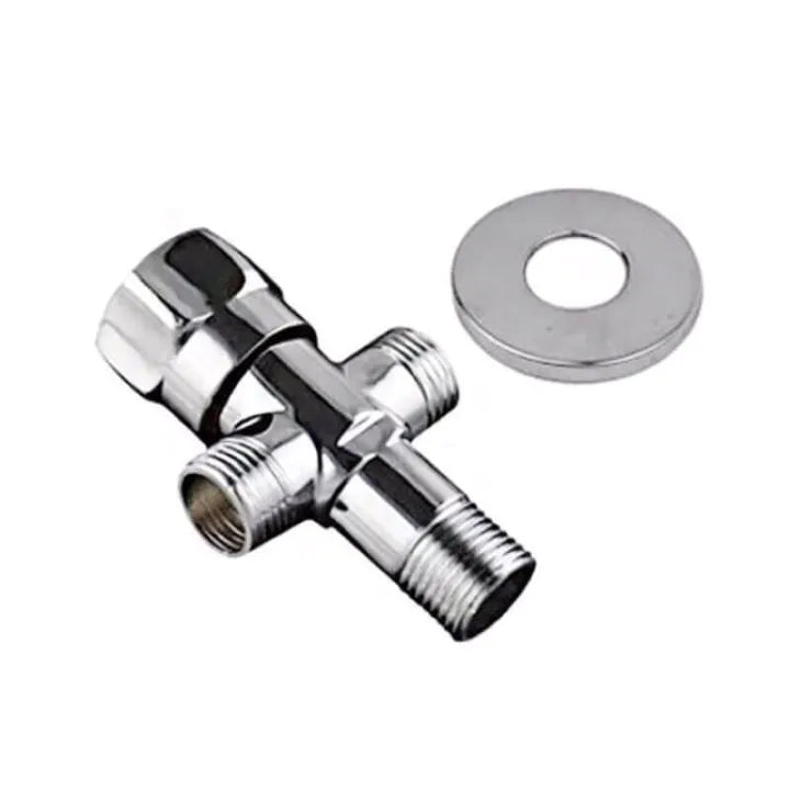 Brass 1/2 Inch T-Type 3-Way Water Splitter Connector Valve
