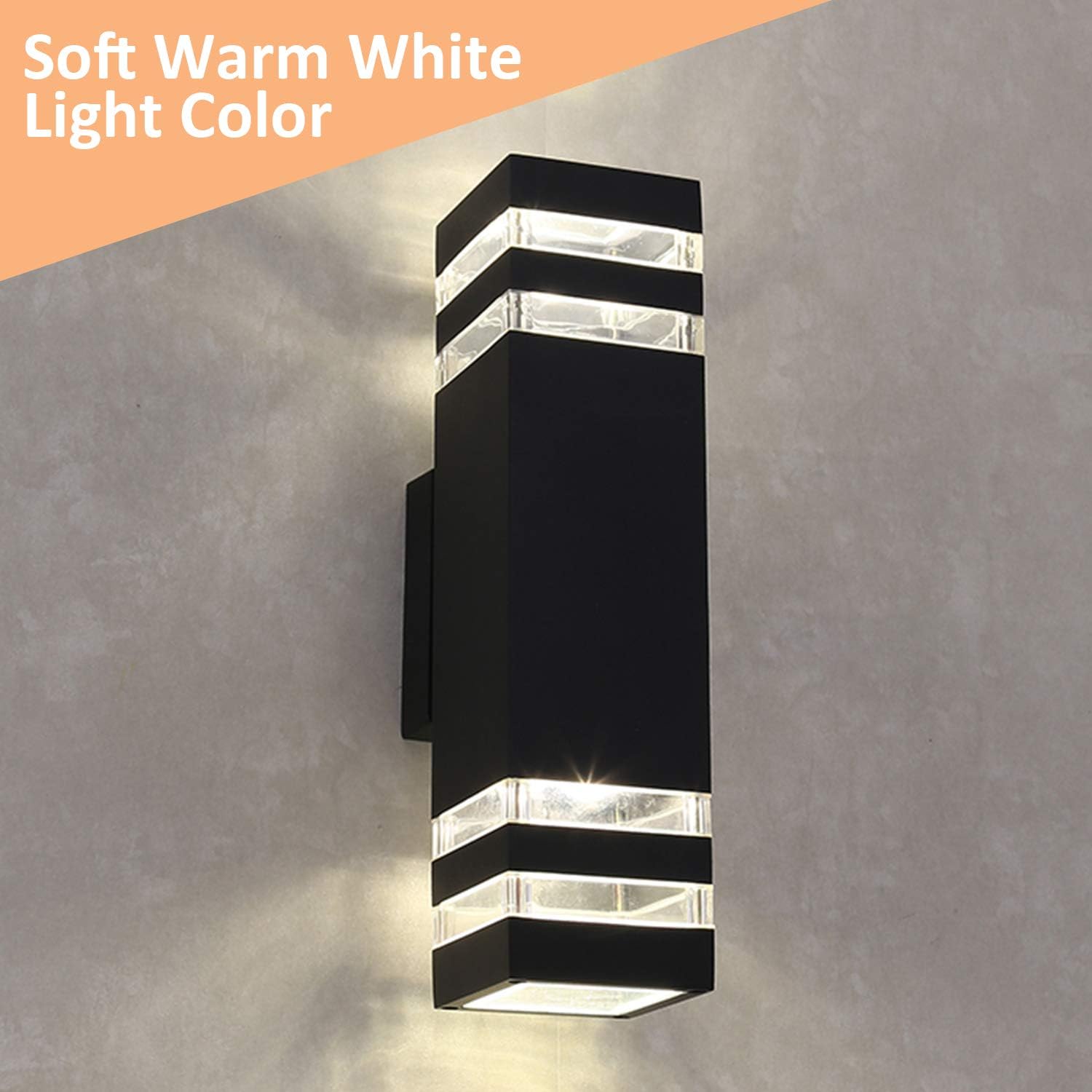 Maycho 8W LED Up and Down Wall Sconce Black Indoor Outdoor