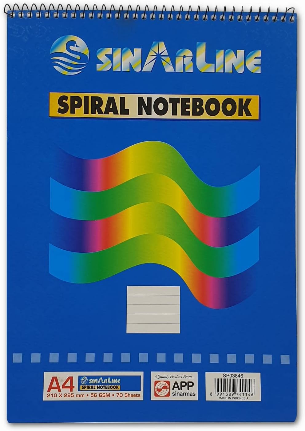 Sinarline Top Spiral Notebook A4 70 Sheet Pack of 6