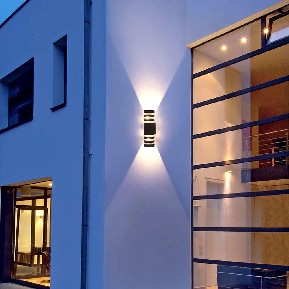 Geyun Modern Semi Cylinder Up Down Wall Sconce Black