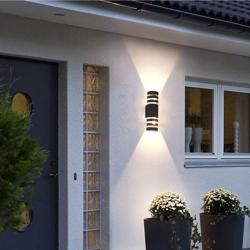 Geyun Modern Semi Cylinder Up Down Wall Sconce Black